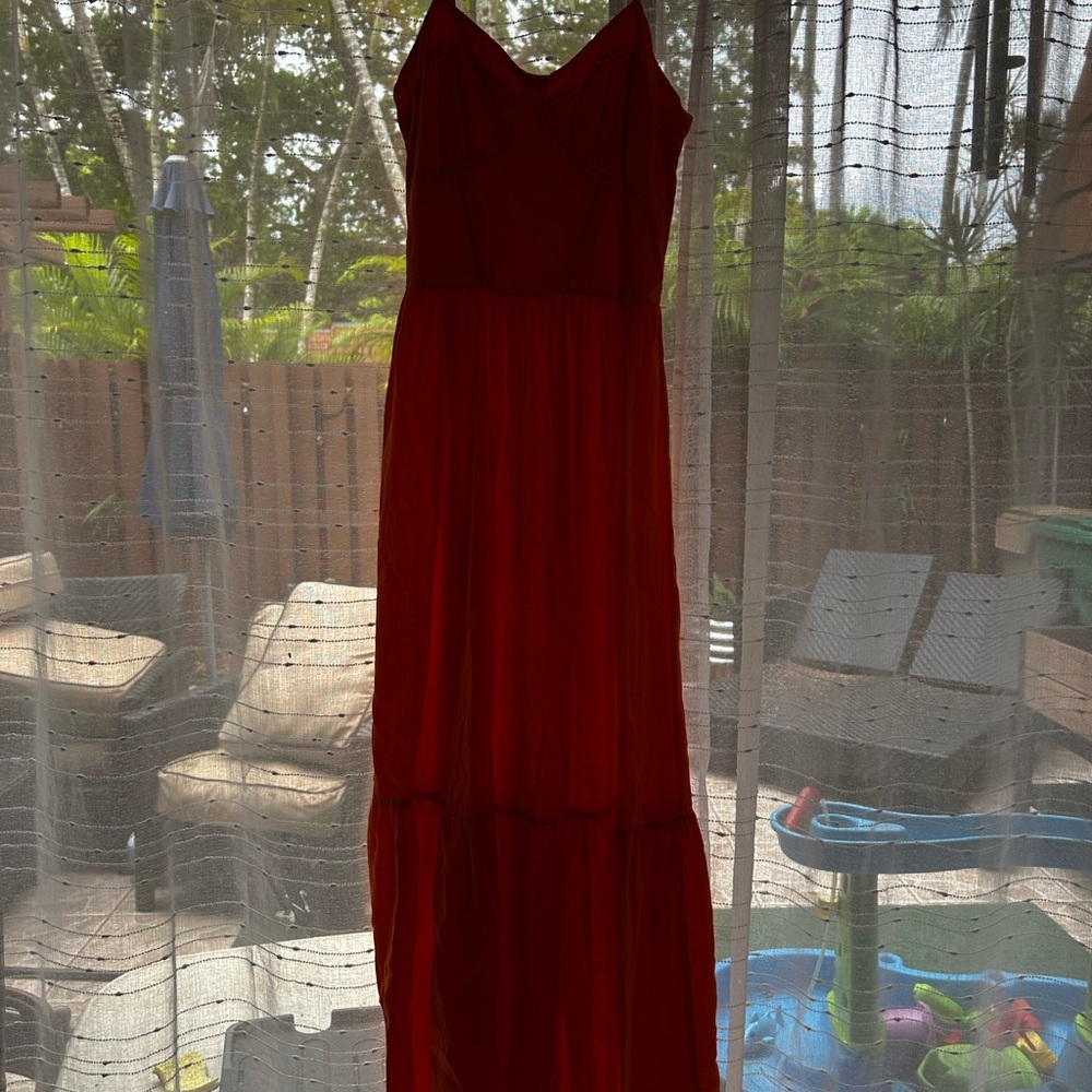 Orange long maxi dress